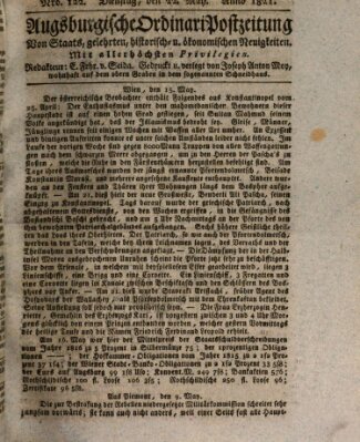 Augsburgische Ordinari Postzeitung von Staats-, gelehrten, historisch- u. ökonomischen Neuigkeiten (Augsburger Postzeitung) Dienstag 22. Mai 1821