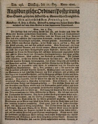 Augsburgische Ordinari Postzeitung von Staats-, gelehrten, historisch- u. ökonomischen Neuigkeiten (Augsburger Postzeitung) Dienstag 11. Dezember 1821