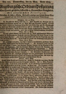 Augsburgische Ordinari Postzeitung von Staats-, gelehrten, historisch- u. ökonomischen Neuigkeiten (Augsburger Postzeitung) Donnerstag 20. Mai 1824