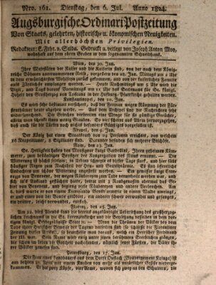 Augsburgische Ordinari Postzeitung von Staats-, gelehrten, historisch- u. ökonomischen Neuigkeiten (Augsburger Postzeitung) Dienstag 6. Juli 1824