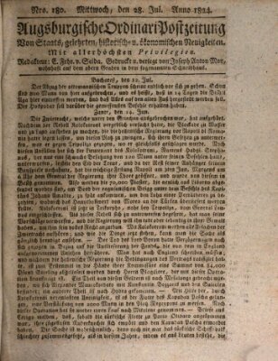 Augsburgische Ordinari Postzeitung von Staats-, gelehrten, historisch- u. ökonomischen Neuigkeiten (Augsburger Postzeitung) Mittwoch 28. Juli 1824