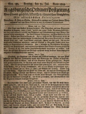 Augsburgische Ordinari Postzeitung von Staats-, gelehrten, historisch- u. ökonomischen Neuigkeiten (Augsburger Postzeitung) Freitag 30. Juli 1824