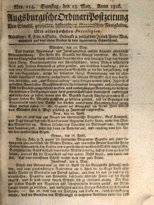 Augsburgische Ordinari Postzeitung von Staats-, gelehrten, historisch- u. ökonomischen Neuigkeiten (Augsburger Postzeitung) Samstag 13. Mai 1826