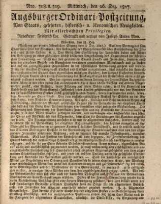 Augsburger Ordinari Postzeitung von Staats-, gelehrten, historisch- u. ökonomischen Neuigkeiten (Augsburger Postzeitung) Mittwoch 26. Dezember 1827