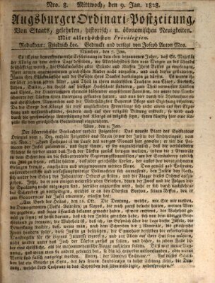 Augsburger Ordinari Postzeitung von Staats-, gelehrten, historisch- u. ökonomischen Neuigkeiten (Augsburger Postzeitung) Mittwoch 9. Januar 1828