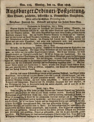 Augsburger Ordinari Postzeitung von Staats-, gelehrten, historisch- u. ökonomischen Neuigkeiten (Augsburger Postzeitung) Montag 12. Mai 1828