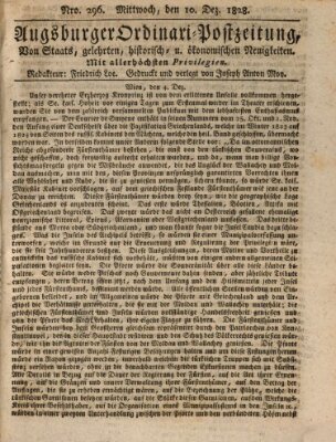 Augsburger Ordinari Postzeitung von Staats-, gelehrten, historisch- u. ökonomischen Neuigkeiten (Augsburger Postzeitung) Mittwoch 10. Dezember 1828