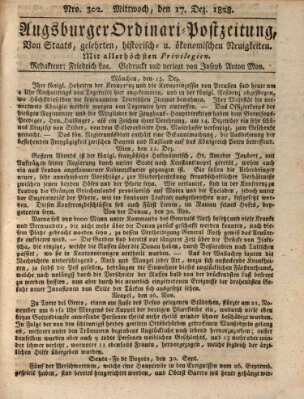 Augsburger Ordinari Postzeitung von Staats-, gelehrten, historisch- u. ökonomischen Neuigkeiten (Augsburger Postzeitung) Mittwoch 17. Dezember 1828