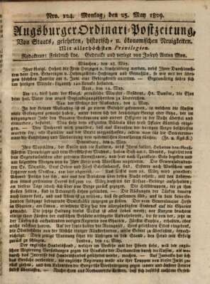 Augsburger Ordinari Postzeitung von Staats-, gelehrten, historisch- u. ökonomischen Neuigkeiten (Augsburger Postzeitung) Montag 25. Mai 1829