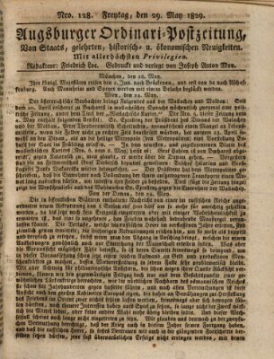 Augsburger Ordinari Postzeitung von Staats-, gelehrten, historisch- u. ökonomischen Neuigkeiten (Augsburger Postzeitung) Freitag 29. Mai 1829