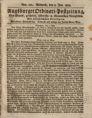 Augsburger Ordinari Postzeitung von Staats-, gelehrten, historisch- u. ökonomischen Neuigkeiten (Augsburger Postzeitung) Mittwoch 3. Juni 1829