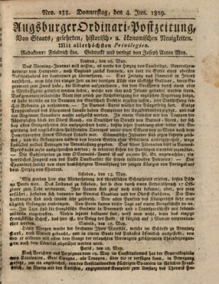 Augsburger Ordinari Postzeitung von Staats-, gelehrten, historisch- u. ökonomischen Neuigkeiten (Augsburger Postzeitung) Donnerstag 4. Juni 1829