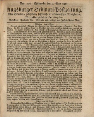 Augsburger Ordinari Postzeitung von Staats-, gelehrten, historisch- u. ökonomischen Neuigkeiten (Augsburger Postzeitung) Mittwoch 4. Mai 1831