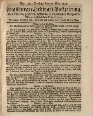 Augsburger Ordinari Postzeitung von Staats-, gelehrten, historisch- u. ökonomischen Neuigkeiten (Augsburger Postzeitung) Freitag 20. Mai 1831