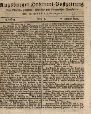 Augsburger Ordinari Postzeitung von Staats-, gelehrten, historisch- u. ökonomischen Neuigkeiten (Augsburger Postzeitung) Samstag 7. Januar 1832