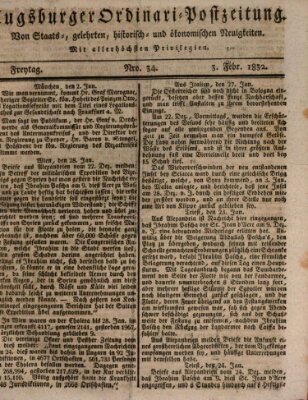 Augsburger Ordinari Postzeitung von Staats-, gelehrten, historisch- u. ökonomischen Neuigkeiten (Augsburger Postzeitung) Freitag 3. Februar 1832