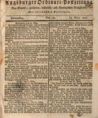 Augsburger Ordinari Postzeitung von Staats-, gelehrten, historisch- u. ökonomischen Neuigkeiten (Augsburger Postzeitung) Donnerstag 29. März 1832