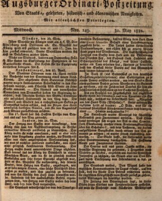 Augsburger Ordinari Postzeitung von Staats-, gelehrten, historisch- u. ökonomischen Neuigkeiten (Augsburger Postzeitung) Mittwoch 30. Mai 1832