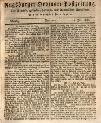 Augsburger Ordinari Postzeitung von Staats-, gelehrten, historisch- u. ökonomischen Neuigkeiten (Augsburger Postzeitung) Montag 23. Juli 1832