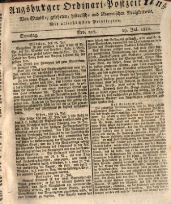 Augsburger Ordinari Postzeitung von Staats-, gelehrten, historisch- u. ökonomischen Neuigkeiten (Augsburger Postzeitung) Sonntag 29. Juli 1832