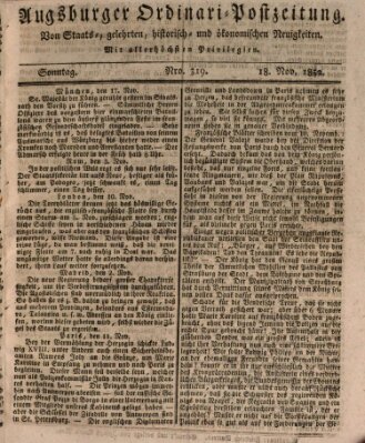 Augsburger Ordinari Postzeitung von Staats-, gelehrten, historisch- u. ökonomischen Neuigkeiten (Augsburger Postzeitung) Sonntag 18. November 1832