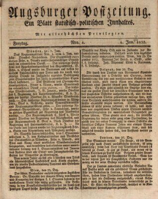 Augsburger Postzeitung Freitag 4. Januar 1833