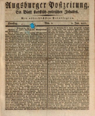 Augsburger Postzeitung Dienstag 8. Januar 1833