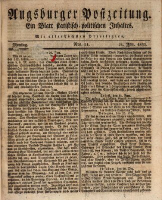 Augsburger Postzeitung Montag 21. Januar 1833