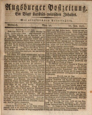 Augsburger Postzeitung Mittwoch 23. Januar 1833