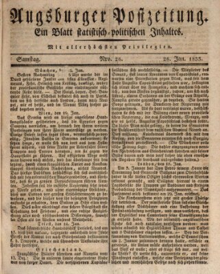 Augsburger Postzeitung Samstag 26. Januar 1833