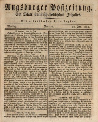 Augsburger Postzeitung Montag 28. Januar 1833