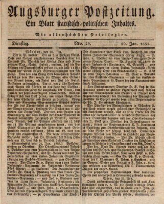 Augsburger Postzeitung Dienstag 29. Januar 1833