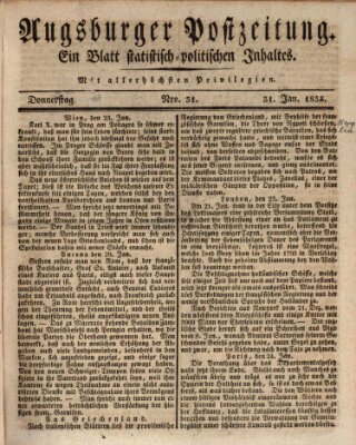 Augsburger Postzeitung Donnerstag 31. Januar 1833