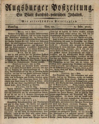 Augsburger Postzeitung Samstag 9. Februar 1833