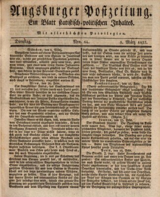 Augsburger Postzeitung Dienstag 5. März 1833