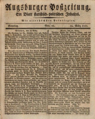 Augsburger Postzeitung Sonntag 24. März 1833