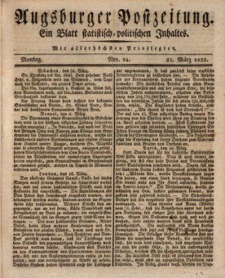 Augsburger Postzeitung Montag 25. März 1833