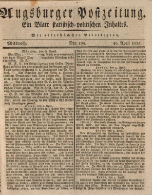 Augsburger Postzeitung Mittwoch 10. April 1833