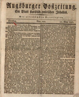 Augsburger Postzeitung Dienstag 21. Mai 1833