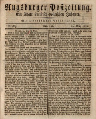 Augsburger Postzeitung Freitag 24. Mai 1833