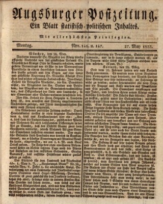 Augsburger Postzeitung Montag 27. Mai 1833