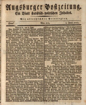 Augsburger Postzeitung Dienstag 4. Juni 1833