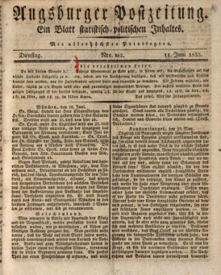 Augsburger Postzeitung Dienstag 11. Juni 1833