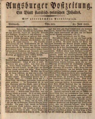 Augsburger Postzeitung Mittwoch 12. Juni 1833