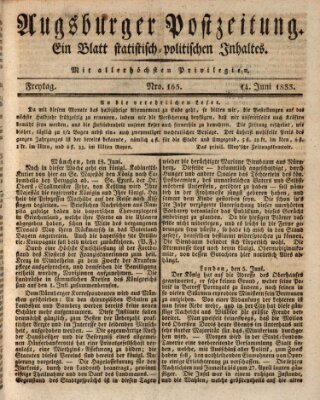 Augsburger Postzeitung Freitag 14. Juni 1833