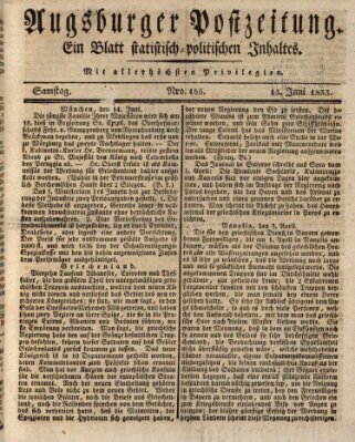 Augsburger Postzeitung Samstag 15. Juni 1833