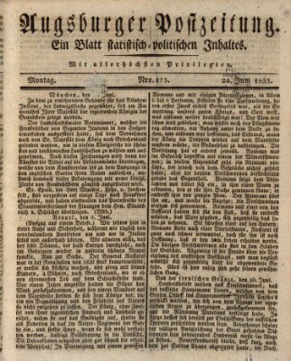 Augsburger Postzeitung Montag 24. Juni 1833