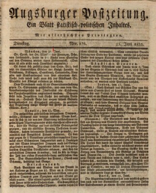 Augsburger Postzeitung Dienstag 25. Juni 1833