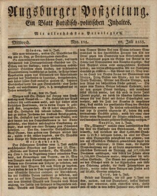 Augsburger Postzeitung Mittwoch 10. Juli 1833