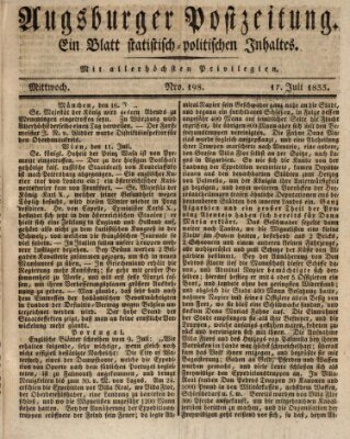 Augsburger Postzeitung Mittwoch 17. Juli 1833